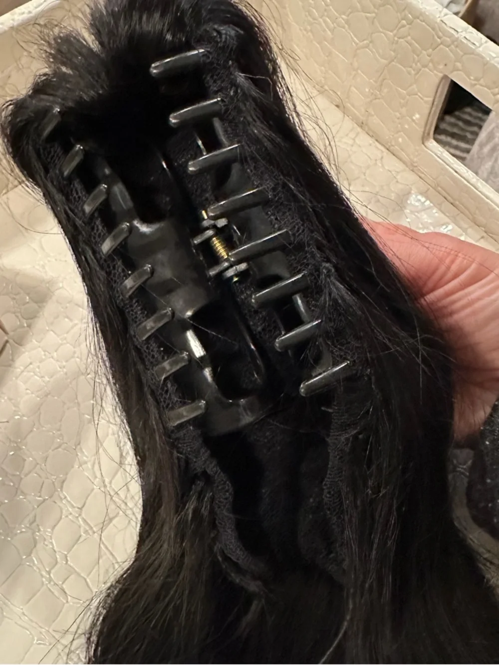 14” Jet Black Women's Clip-In/Extension Hair Piece  #TE1‎